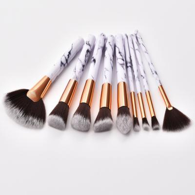 China Shaving Brush Makeup Brush Set 9pcs 2019 Marble Pattern Handle For Beauty Needs for sale