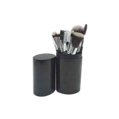 China Angular Blush Portable Black Color 12pcs/set Plastic Handle Makeup Brush Set for sale