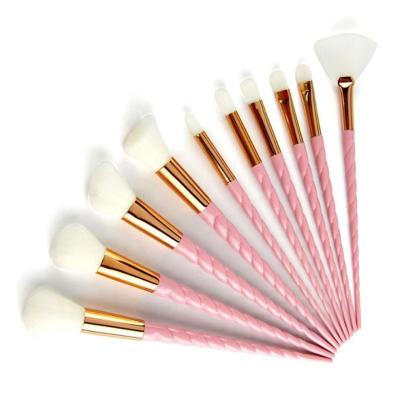 China Angular Blush 10PCS Professional Makeup Brush Foundation Eyeshadow Concealer Cosmetic Tools Make Up Brushes Kit for sale