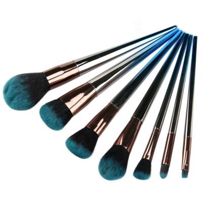 China Angular Blush 7 Pcs Plastic Handle Makeup Brush Foundation Cosmetic Brush for sale