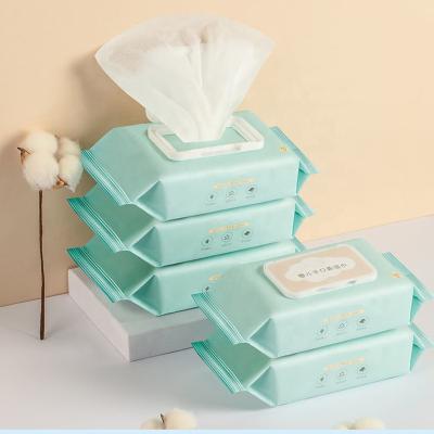 China Eco-friendly Manufacture 80pcs Baby China Disposable Wet Facial Towel Infants Say Hand Lip Care Health Care Cleansing Newborn Wet Tissue Paper for sale