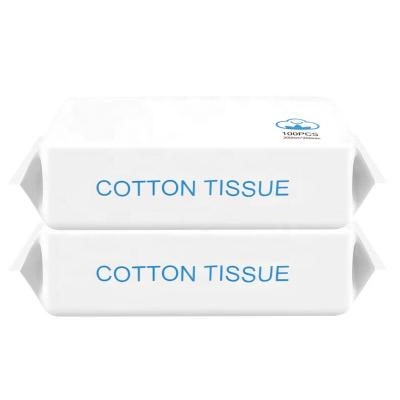 China Wholesale Price Logo Tissue Paper Disposable Face Cotton Eco-friendly Custom Face Wash Makeup Removal Towel Dry And Wet Towel for sale