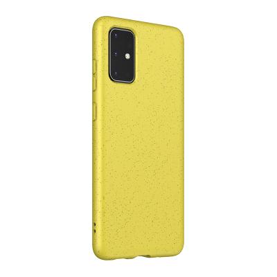 China Made from 2020 New Degradable Wheat Material Degradable Straw Degradable TPU Phone Accessories Elastic Hybrid TPU Mobile Phone Case For S20 PLUS for sale