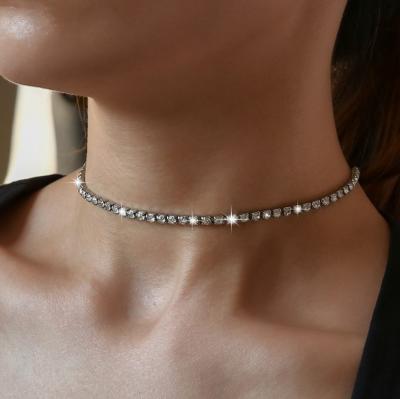 China CLASSIC European and American style simple diamond necklace temperament clavicle collar female scarf for sale