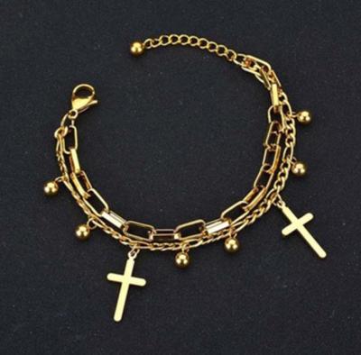 China New BOHEMIA Titanium Steel Bracelet With Bohemian Cross Multilayer Stainless Steel Bracelet for sale