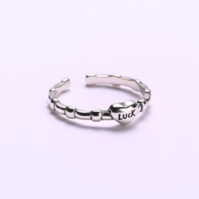 China 2021 CLASSIC S925 sterling silver small heart tail ring retro small simple open ring simple new for sale