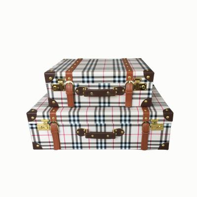 China Storage Hot Sale Leather Suitcase Set of 2 for Home and Office Storage Decoration Cases Wholesale Trunks for Wedding for sale