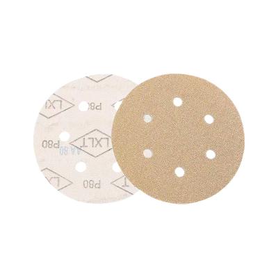 China Yellow Gold Sand Stainless Steel Automobile Paint Velvet Back Disc Polishing Exterior Polishing Sandpaper for sale