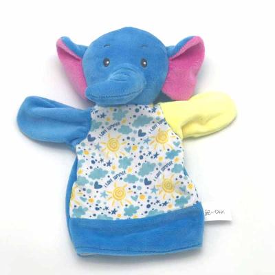 China Promotion Free Sample Custom Plush Toys Short Plush Shape Elephant Animal Hand Puppet For Baby Gifts for sale