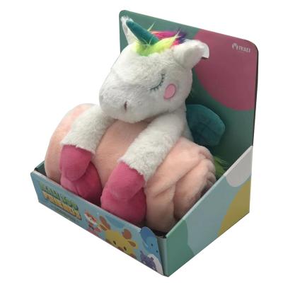 China High Quality Unicorn Stuffed Toy Soft Plush Stuffed Animal Plush Toys With Blanket for sale