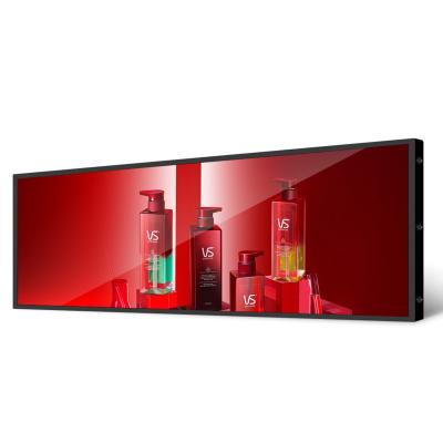 China Hot Sales 2022 Smart Split Screen 36.5 Inch Stretch Bar LCD Display High Brightness Supermarket Advertising Display for sale