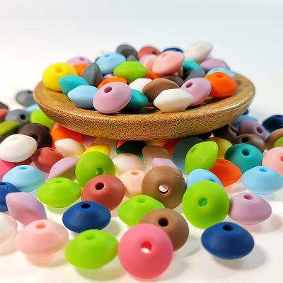 China 100% Non-Toxic Food Grade BPA Free Baby Teething Beads 12mm Silicone Lens Beads For DIY Pacifier Chain Necklace Jewelry for sale