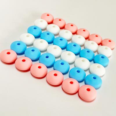 China 100% Silicone Non-Toxic Bpa Free Diy Silicone Lens Beads 12mm Charms Teething Necklace Newborn Nursing Accessory Toy for sale