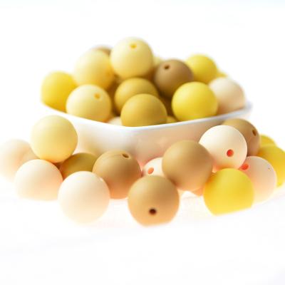 China Non-Toxic 100% Food Grade Wholesale 99 Colors Silicone Baby Teethers Loose Beads Food Grade And Bpa Free Silicone Round Beads 15mm Bulk for sale