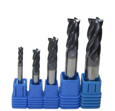 China Metal Processing 4mm 6mm 8mm 10mm 12mm Tungsten Carbide End Mills Set Milling Cutter HRC45 4 Bit Four Flute CNC Machine 45HRC For Steel for sale