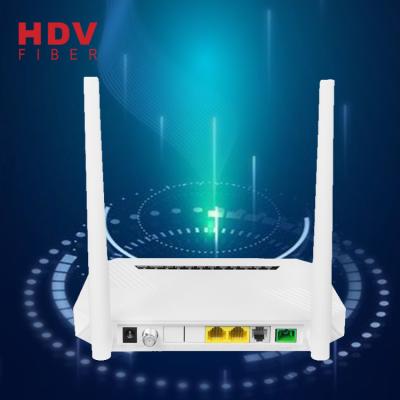 China FTTH Fiber Optic Equipment (Home) ONU GPON 1GE+1FE+Voice+WiFi+CATV ONU XPON With Router for sale