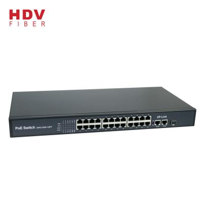 China POE Rack-mount 24FE POE +2GE UP Port Link +1G SFP 24 Ethernet POE Switch for sale