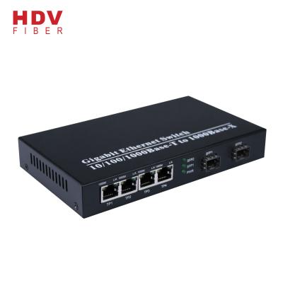 China POE Fiber Optic 2*1000base SFP And Port 4 Ethernet SFP Ethernet Optical Switch for sale