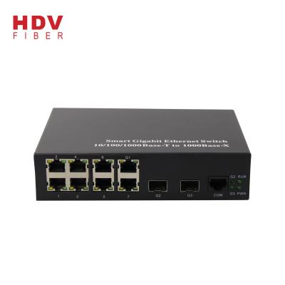 China Best Selling LACP 8 Port Giga Switch 2 SFP Managed Port Ethernet Network 1000M 8 Poe Switch for sale