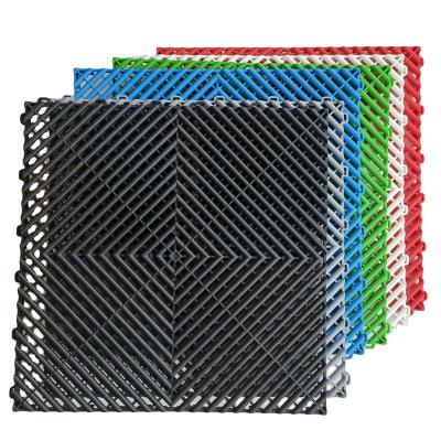 China Qingdao Industrial OEM&ODM Casting Production for Plastic Carpet Plastic Lawn Garage Sol Floor Mat Anti-Slip Drainage Tiles for sale