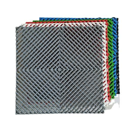 China Industrial Factory Directly Supply Outdoor Modular Interlocking Removable PP Tiles Garage Flooring Sports Yard Plastic Tiles for sale