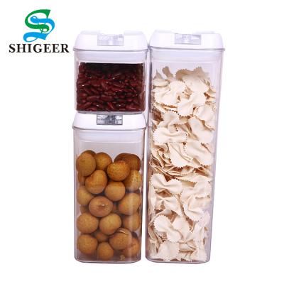 China Multifunctional Easy Open Plastic Airtight Dry Freshness Preservation 0.5L 1.2L 1.9L Food Storage Container 3pcs Set for sale