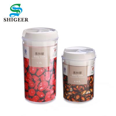 China Freshness Preservation Kitchen Use Customized 0.75L+1.1L Small Plastic Dry Food Storage Container Box 2pcs Set for sale