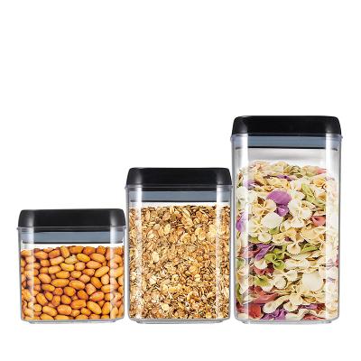 China Freshness Preservation Customized Kitchen Restaurant Use Plastic Airtight Container 3pcs Set Food Storage for sale