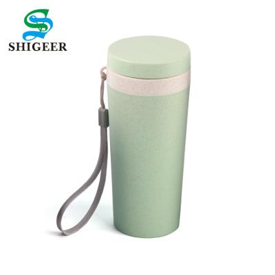 China Good Quality Seal Leak Proof Double Layer 300ML Customized Viable Wheat Straw Water Bottle Travel Cup for sale