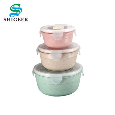 China Customized Sustainable 300ml+550ml+1000ml Microwave Safe Plastic Cool Bowl Set With Lid for sale