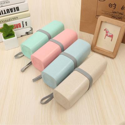 China Customized Portable Square Type Viable Travel Storage Toothbrush Toothpaste Wash Cup Set for sale