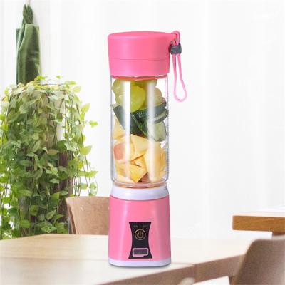 China Automatic Control Switch Usb 400ml Stainless Steel 6 Leaf Knife Rechargeable Glass Shell Material Electric Juicer Cup for sale