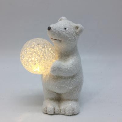 China Super Ceramic Christmas Decoration LED Lighting Ceramic Christmas September Decoration Polar Bear for sale