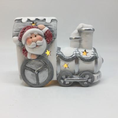 China Europe Ceramic Santa Claus With Train Decoration For Crafts And Christmas Gifts Dolomite for sale