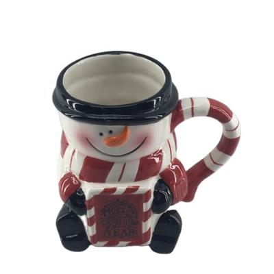 China Sustainable Amazon Most Popular Products New Style Coffee Mug Dolomite Snowman Shaped Christmas Mug for sale