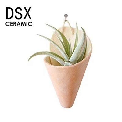 China American Style Home Decor Flower Pot Hanging Wall Planter Pot Amazone Ceramic Indoor Ceramic Conical INS for sale