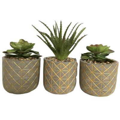 China Latest design small modern concrete plant pot mini cement flower pot for sale