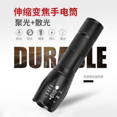 China T6 Strong Lightweight Camping LED Flashlight Aluminum Alloy Telescopic Zoom USB Charging Spotlight Far-Range High Brightness Outdoor Flashli for sale