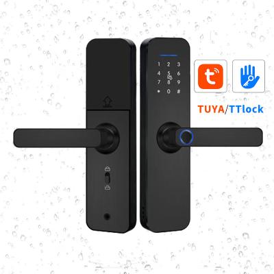 China TUya Version or TT Version or Senleean Version Life BLE APP WiFi Digital Standard European Electronic Smart Code Card Biometric Fingerprint Door Lock for Home for sale