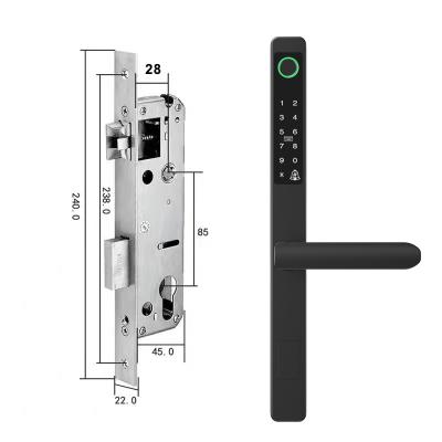 China Tuya Wifi Door Lock Glass Sliding Mortise of /Office/School etc. Digital Edge Narrow Home Electrical Smart Aluminum Fingerprint Accessories 2885 for sale