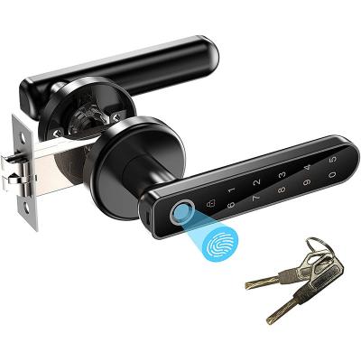 China App Zinc Alloy ttlock Keyless Entry BLE Security Fingerprint Handle Biometric Door Lock with Fingerprint for Apartment/Office and Bedroom for sale