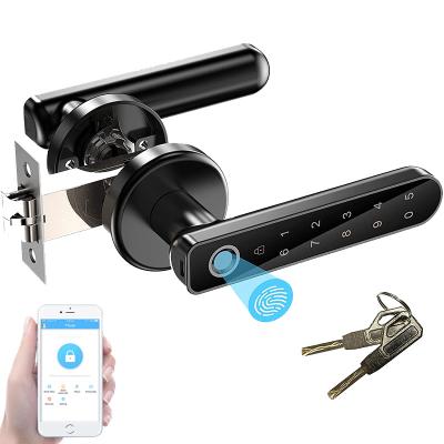 China TTlock zinc alloy smart bluetooths push and pull smart key smartlock digital room door lock with touch screen keypad safety security to open for sale