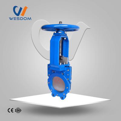 China ANSI Standard General Flange DN50 304SS Pneumatic Knife Gate Valve Supported and Tapped Pattern Knife Gate Valve for sale