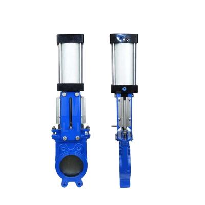 China DN100 PN16 carbon steel knife gate valve general electric operated gate valve for mud knife gate valve for sale