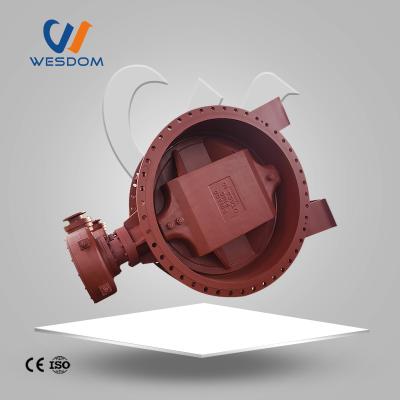 China DN600 150LB Aquatic Plant Stem SS304 Seat Flange Duplex Manual Hard Butterfly Valve With Worm Gear for sale