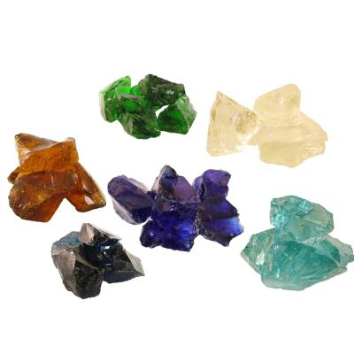 China Wholesale Garden Building Crushed Landscape Green Garden Glass Decorative Glass Rocks for sale