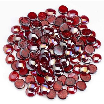 China Colorful Flat Glass Vase/Garden/Home Decoration Beads For Garden Decoration for sale