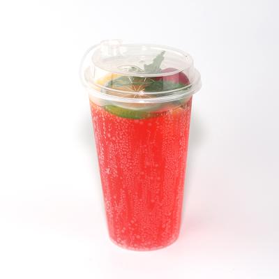 China New Design Stocked 16OZ 90mm Professional Frosted Plastic PP Injection Cup Juice Injection PP Cup for sale