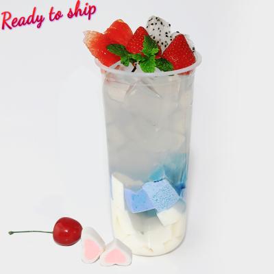 China Hot Stocked 22OZ Factory Sales Modern Design Party New Boba Plastic Cup PP Disposable U Shape Cup for sale