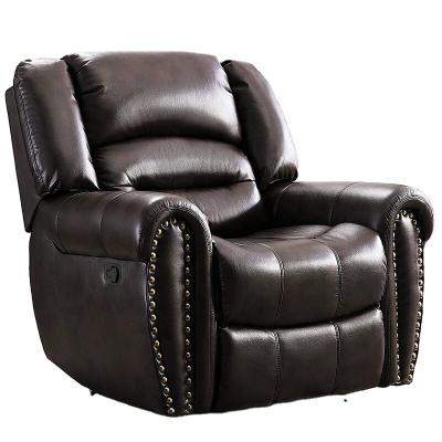 China (Size) Classic Adjustable Breathable Leather Manual Chair Single Seat PU Recliner Sofa Living Room Home Theater for sale